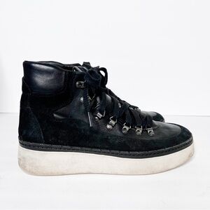 Vince Soren Black Leather High-Top Sneakers Size 8 Women’s